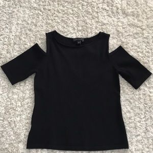 Ann Taylor black cold shoulder sweater